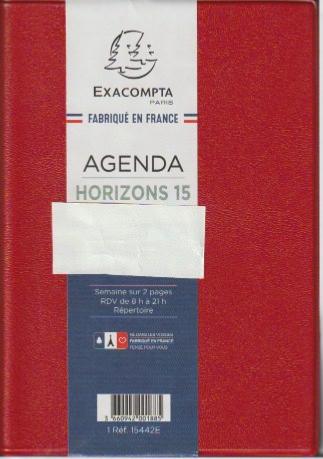 Exacompta - Agenda de bureau Long Euro et cents 13,5 x 32,1 cm Journalier  Janvier à Décembre 2024 - Noir