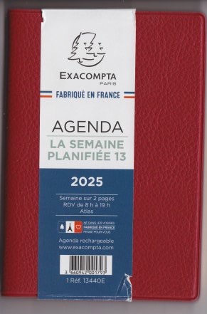 EXACOMPTA Semainier poche Civil 2025 La semaine planifiée 13 Cassandra tranche or 130x90 mm 13440E