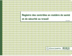 Piqûre 24x32cm - Registre des contrôles de santé et de sécurité au travail - 20 pages