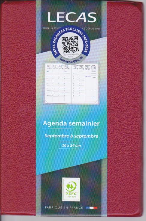 Agenda semainier - 16 x 24 cm - Noir - 2023