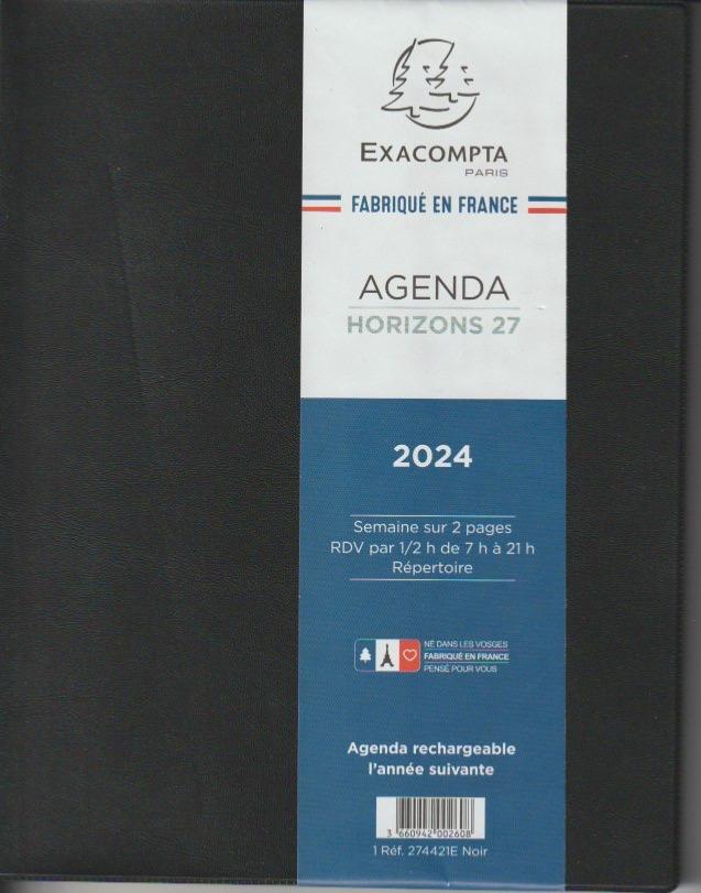 Recharge Agenda de bureau Horizons 27 21 x 27 cm Semainier Janvier