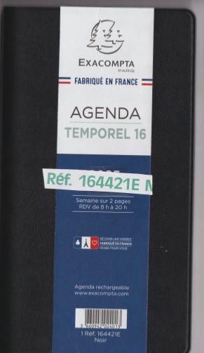 AGENDA SEMAINIER TEMPOREL 16  9X16 CM JANVIER À JANVIER 16442E 2025