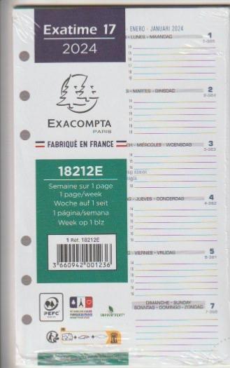 Exacompta - 18250E - Recharge Exatime 17 - Journalier millésimé