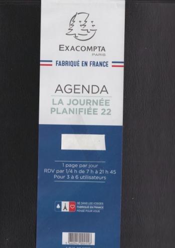  Exacompta 224121E AGENDA la journée planifiée 22 